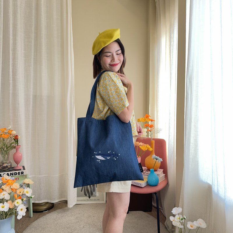 Tote Bag : Whale - Other - Thread Blue