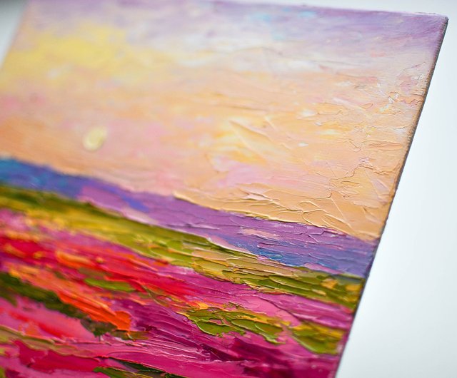 風景 草原 油画 絵画 油彩 立体キャンバス 原画 オリジナル
