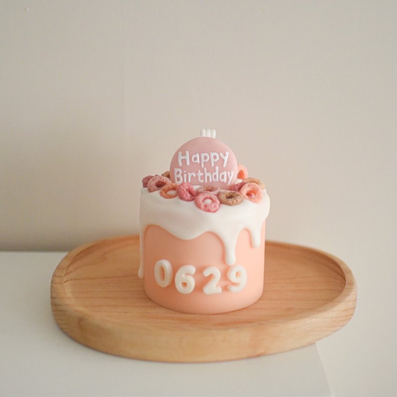 Korean style simple 3-inch cake candle. The text can be changed and the color can be discussed through messages. - Dining Tables & Desks - Wax 