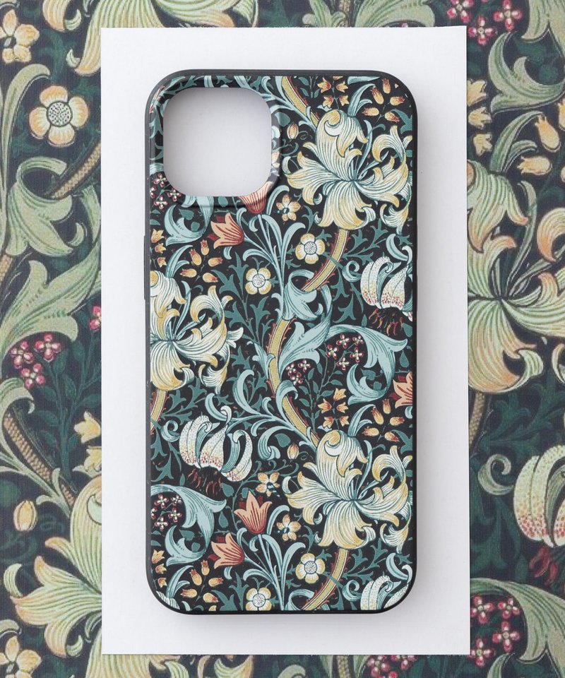 William Morris Design iPhone 13 PBAT Biodegradable Eco's Maho Case Golden Lily A - เคส/ซองมือถือ - วัสดุอีโค หลากหลายสี