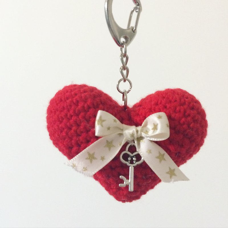 Aprilnana_Red Love Key Charm - พวงกุญแจ - วัสดุอื่นๆ สีแดง