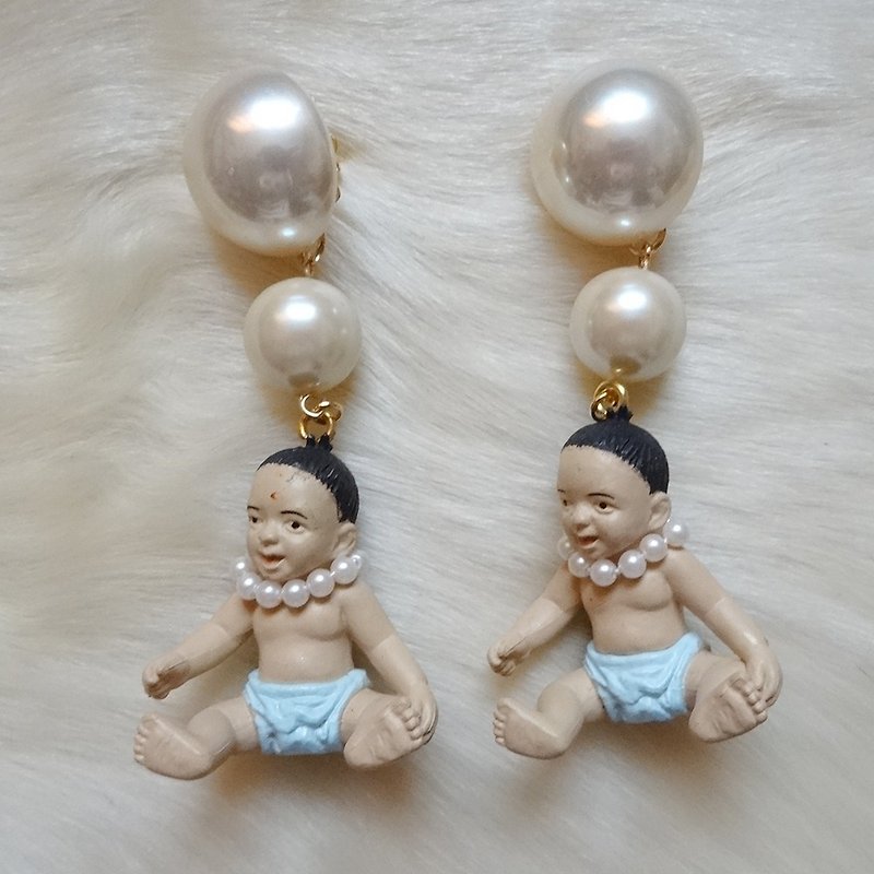 Sedmikrasky Sedmic Rusky Baby Earrings / Blue - Earrings & Clip-ons - Plastic Blue