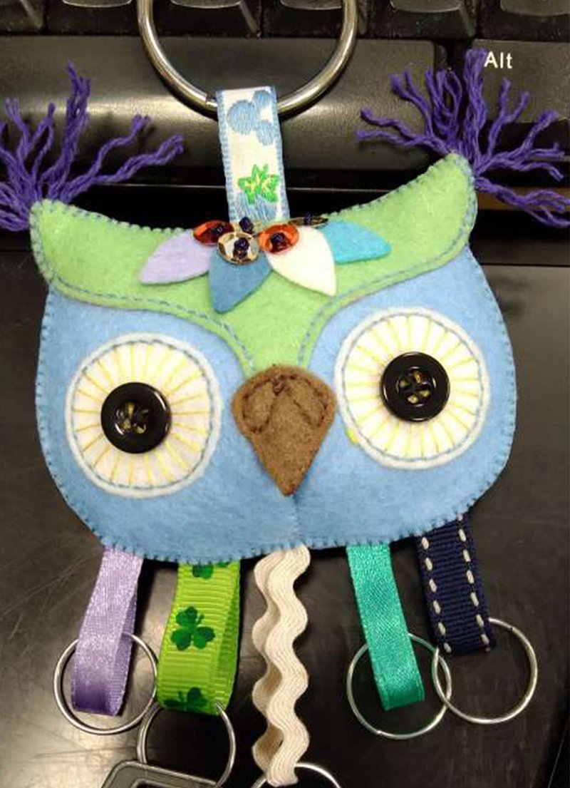 Key Holder - Blue Owl - ที่ห้อยกุญแจ - ไฟเบอร์อื่นๆ สีน้ำเงิน