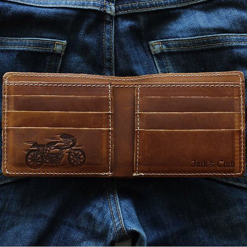 Biker long Wallet chain Genuine Leather Brown anchor Trucker Handmade Heavy  men - Shop jacksclub Wallets - Pinkoi