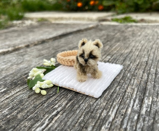 Yorkie Needle Felted Dog Sculpture Made to Order Pet Replica