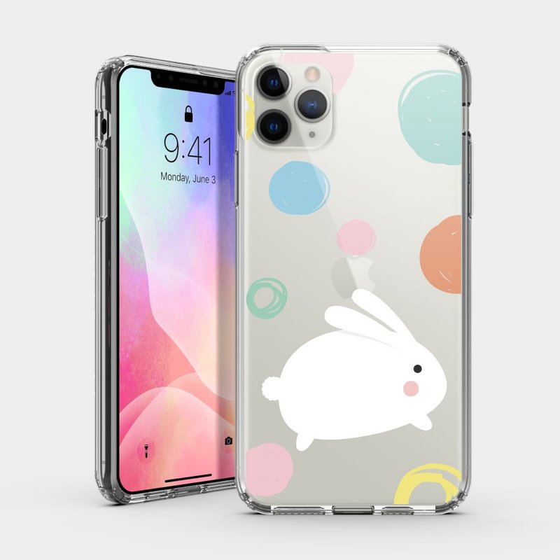生日送禮推薦 小白兔IPHONE 耐衝擊保護殼 可愛動物手機殼CH065 - 手機殼/手機套 - 塑膠 透明