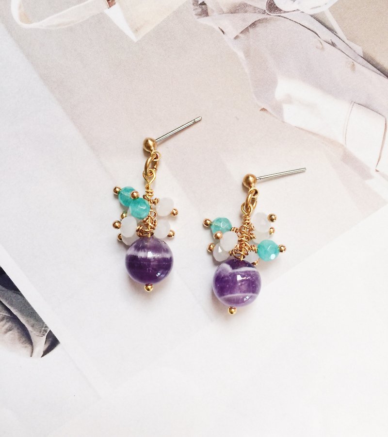 La Don - Grape Ear Pins / Ear Clips - Earrings & Clip-ons - Other Metals Purple
