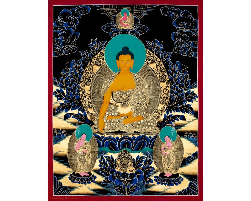 釋迦牟尼佛唐卡 | 精緻西藏藝術 寧靜啟蒙 - 壁貼/牆壁裝飾 - 其他材質 多色