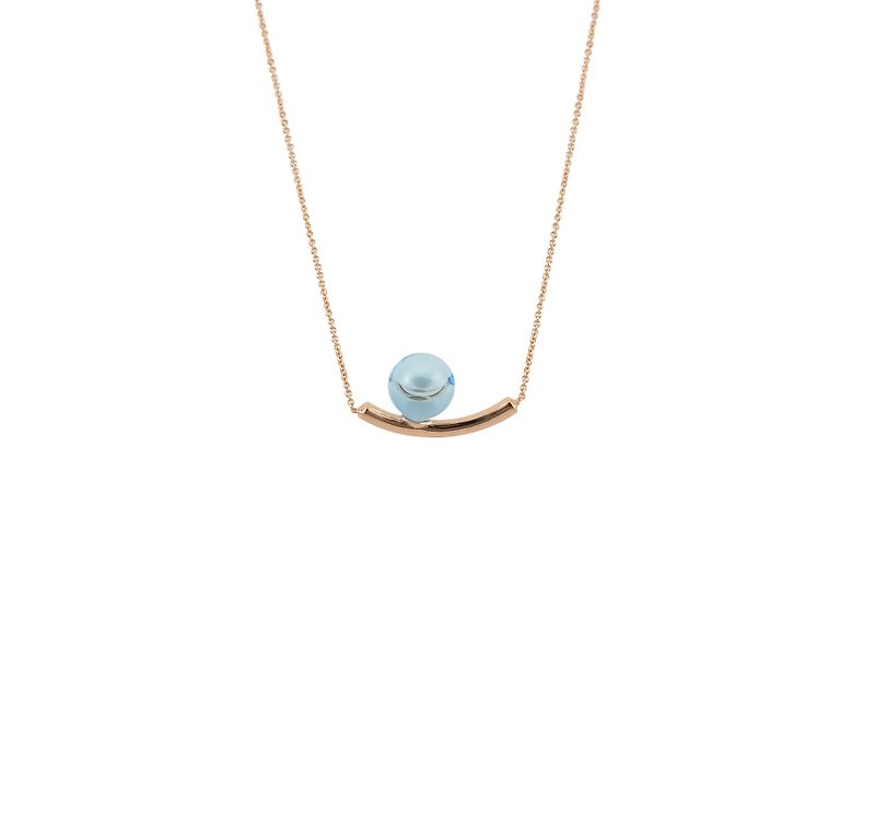 Rhythm of the sea tiny necklace - Necklaces - Other Metals Blue