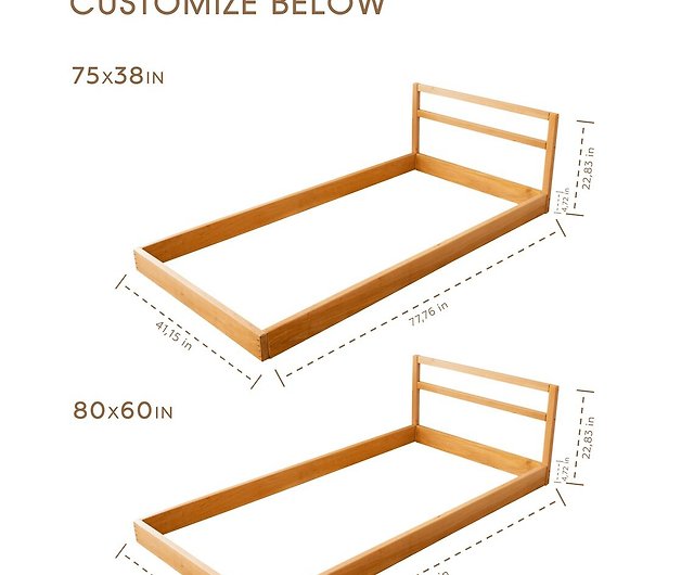 Platform Bed Frame Solid Wood, Twin Xl Wood Bed Frame With Headboard