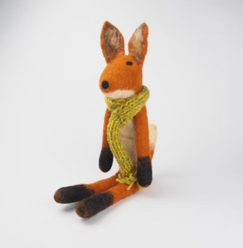 孩子的動物好朋友│戴圍巾的狐狸 - 寶寶/兒童玩具/玩偶 - 羊毛 