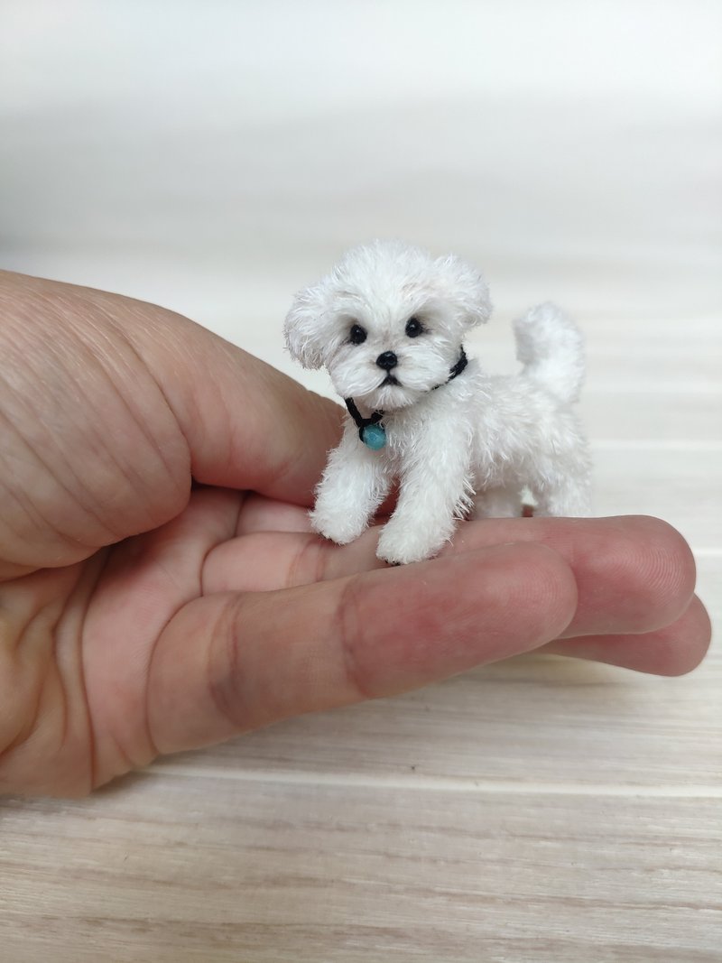 ミニチュア子犬マルセ - 人形・フィギュア - ウール ホワイト