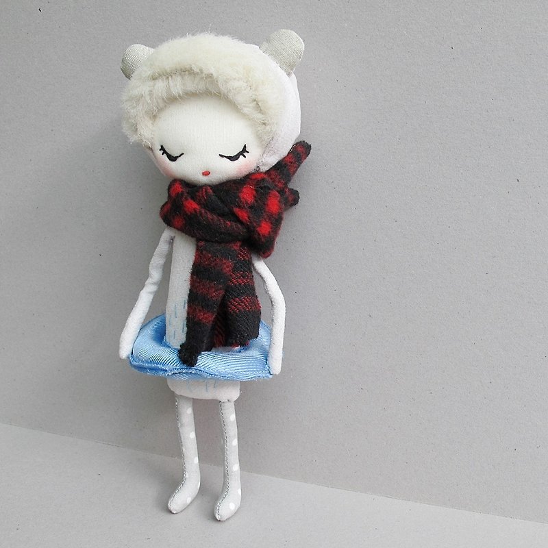 Polar bear fairy (close eyes and smile) - Stuffed Dolls & Figurines - Cotton & Hemp White