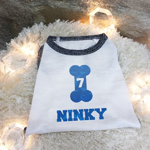 NINKYPUP 寵物球衣反光衣 客製化姓名數字 鑽石紋骨頭款 寵物親子裝