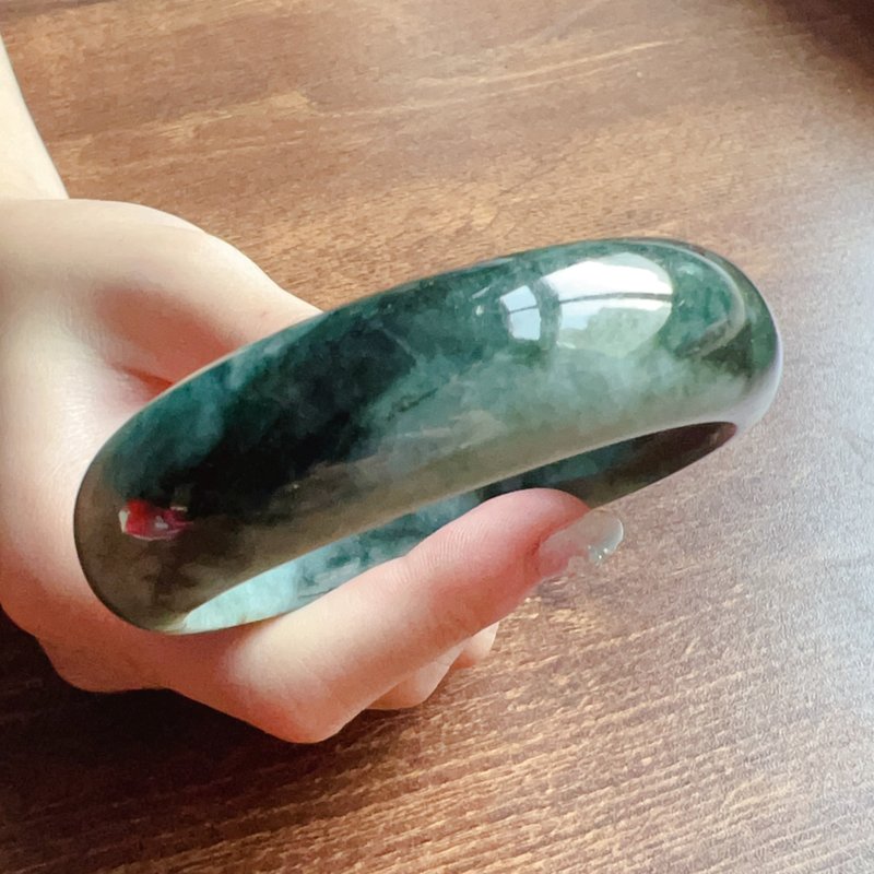 飄花翡翠手鐲 | 18.5圍 | 天然緬甸玉翡翠A貨 | 送禮 - 手鍊/手環 - 玉石 多色