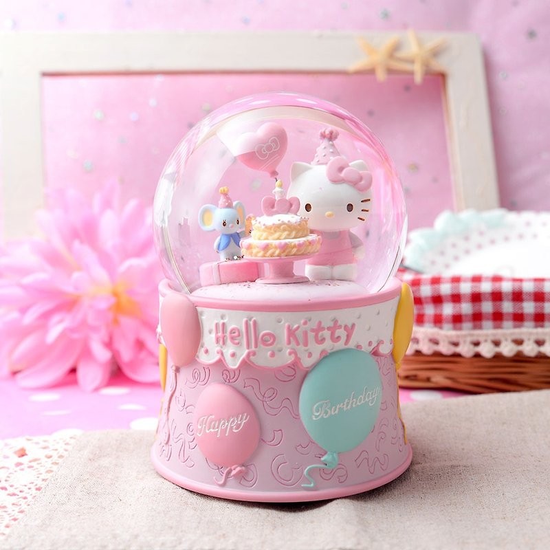 Hello Kitty Birthday Crystal Ball Music Bell Birthday Gift Birthday Cake Christmas Gift - Items for Display - Glass 