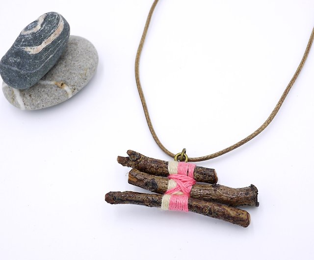 木の枝の手作りネックレスのネックレスのアップグレードと環境保護 - 米、粉