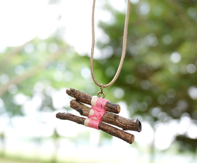 木の枝の手作りネックレスのネックレスのアップグレードと環境保護 - 米、粉