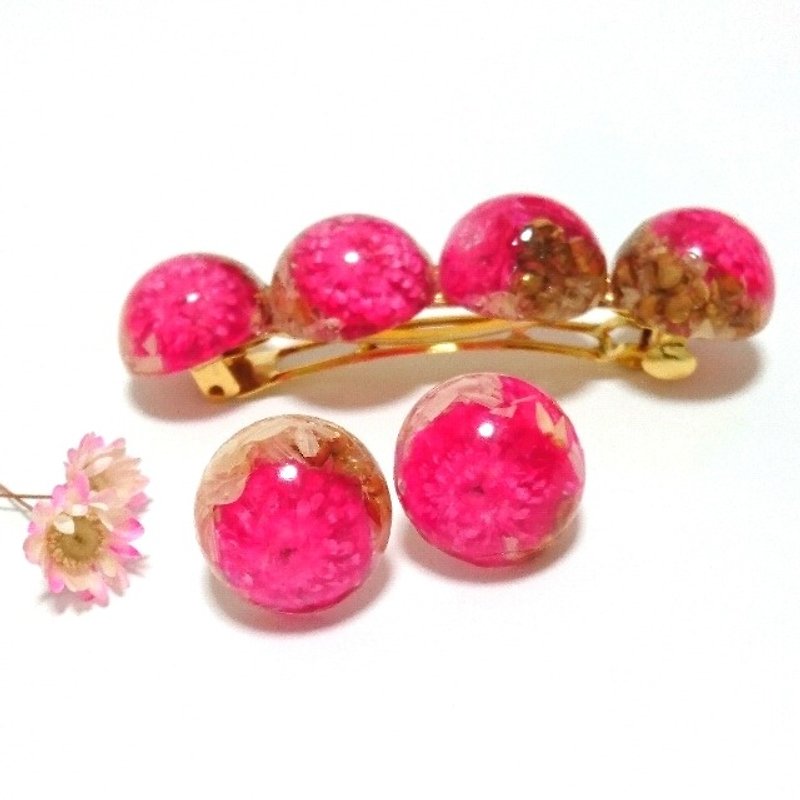-¥ 200 deals set sale Dried flowers are trapped ♪ (Franboise) - Hair Accessories - Other Metals Pink