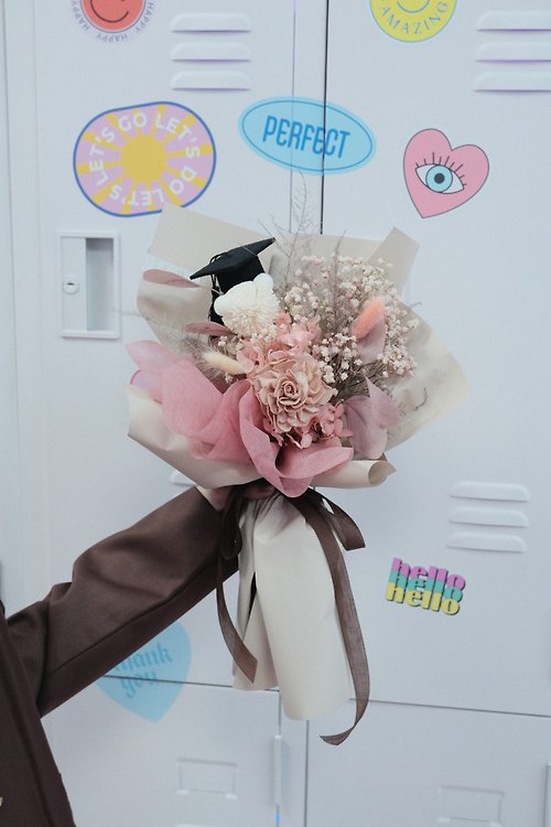 HUE 詼 畢業花束 | 畢業熊中小型花束【美人魚】- 畢業禮物/乾燥花