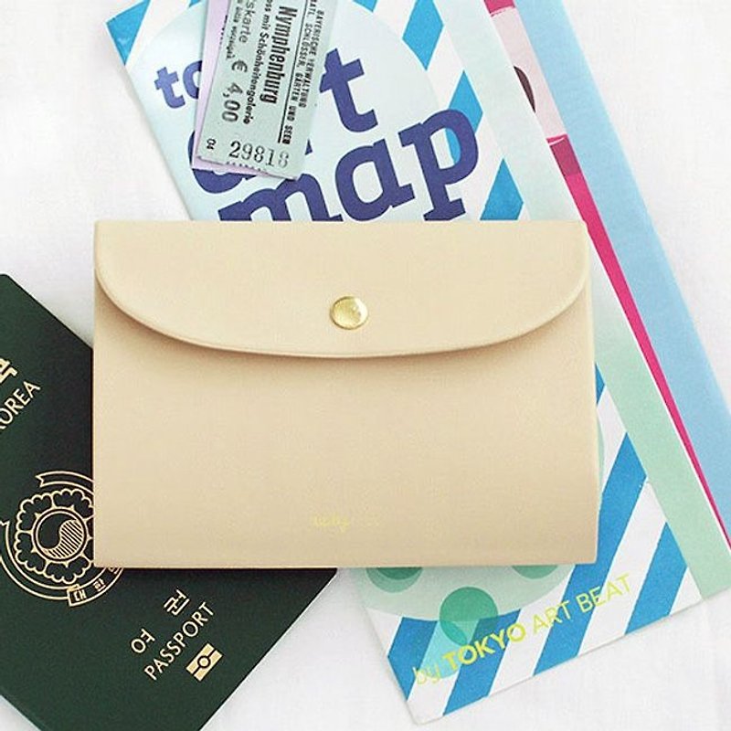 2NUL - Small day leather passport cover - beige, TNL84734 - ที่เก็บพาสปอร์ต - พลาสติก สีกากี