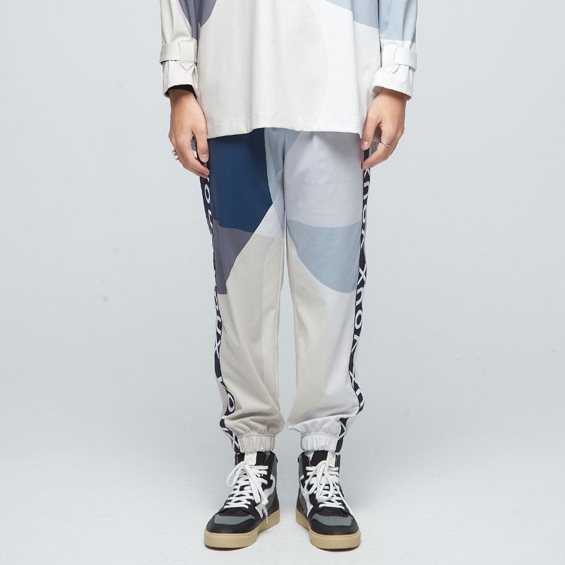 Antibacterial high elastic geometric logo cropped pants (male) - geometric print - กางเกงขายาว - เส้นใยสังเคราะห์ หลากหลายสี
