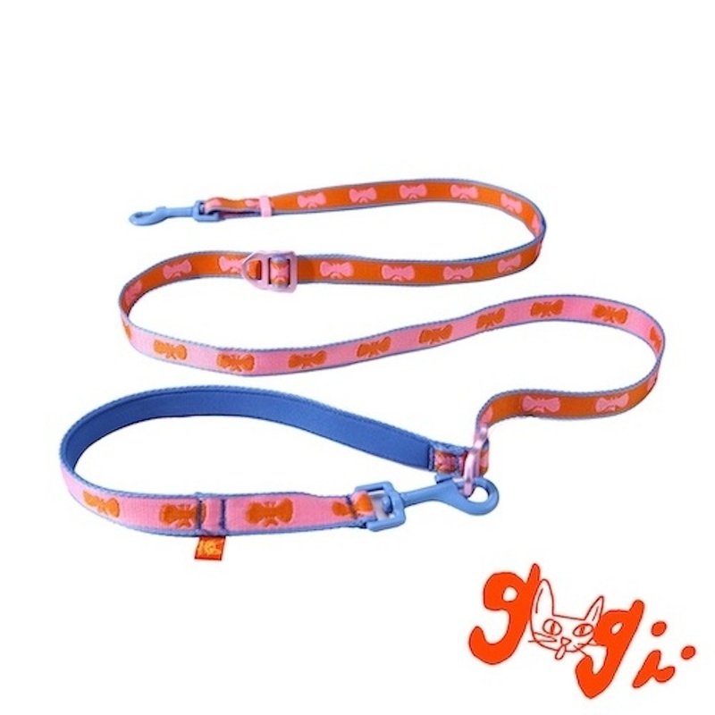 GooGii Pet Bat Series Colorful Dopamine Multi-function Adjustable Leash Crossbody for Dog Walking - ปลอกคอ - เส้นใยสังเคราะห์ สึชมพู