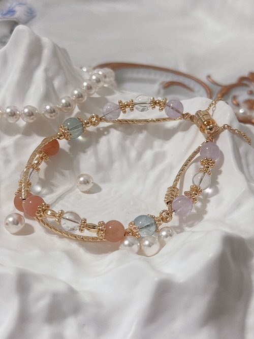 Lovina studio 天然水晶 太陽石 白水晶 海藍寶 薰衣草紫晶 水晶手鍊