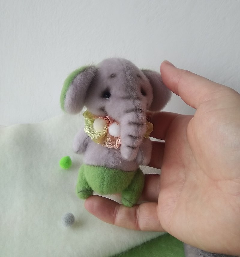 Miniature teddy Elephant toy - Stuffed Dolls & Figurines - Other Materials Gray