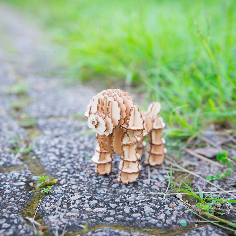 Team Green JIGZLE 3D立體拼圖系列 | 木質貴賓犬拼圖 | 超療癒 - 拼圖 - 環保材質 咖啡色
