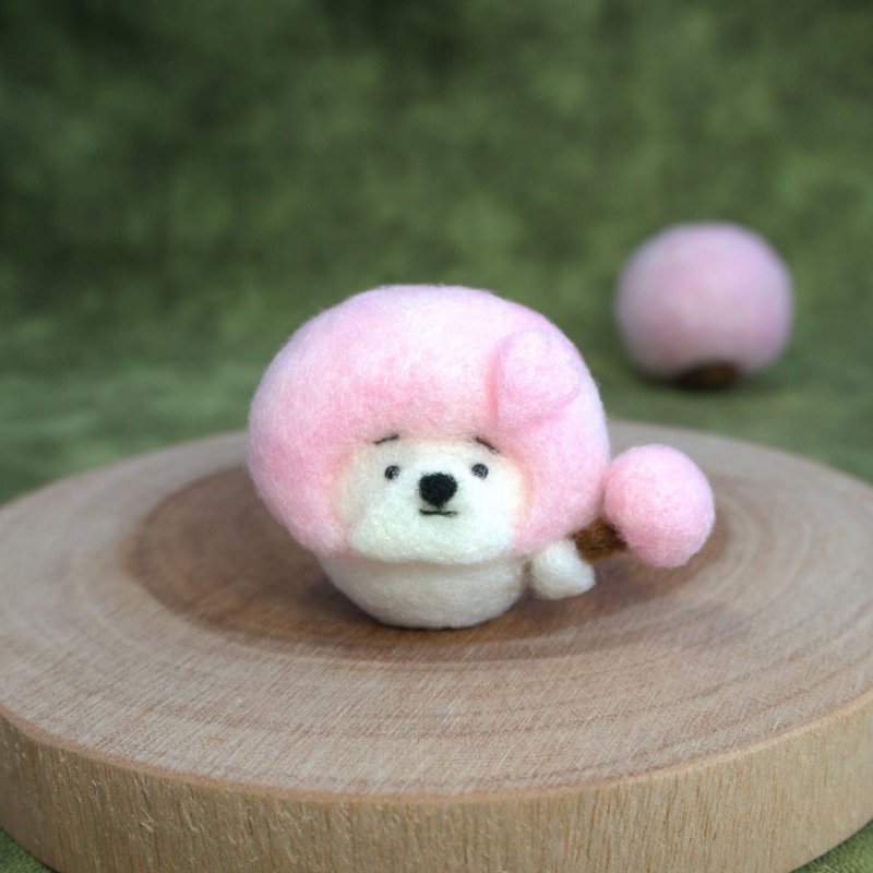 Mayu Bichon Frize 羊毛氈 - 擺飾/家飾品 - 羊毛 粉紅色