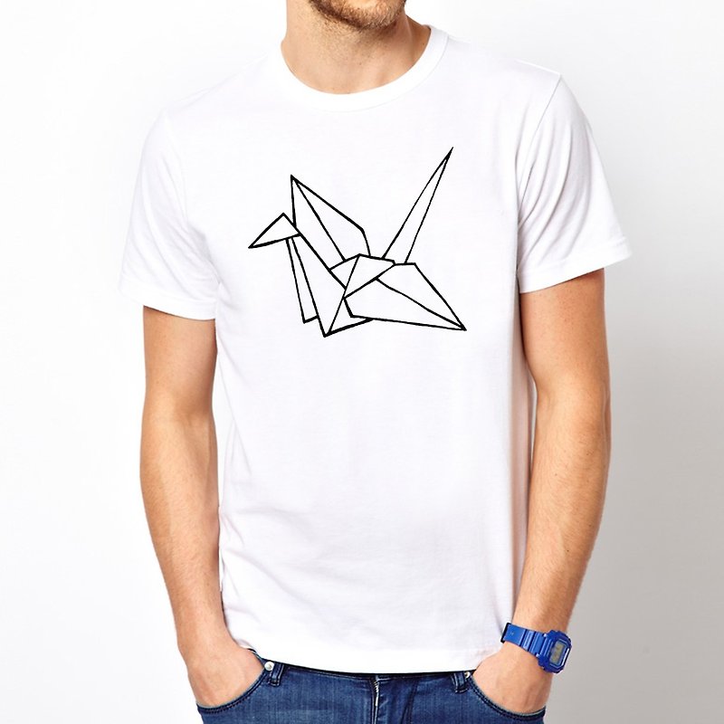 Bird Origami 摺紙鳥 短袖T恤-2色 文青 設計 藝術 幾何 - 男 T 恤 - 棉．麻 多色