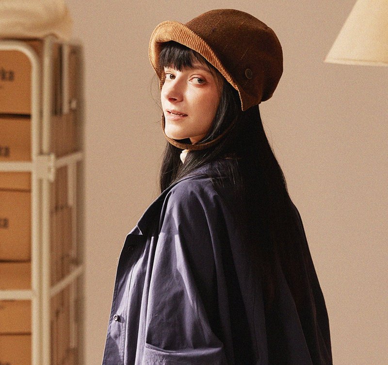 【限量馬術】復古簡約/日常系帶顯瘦包頭帽 - 帽子 - 羊毛 多色
