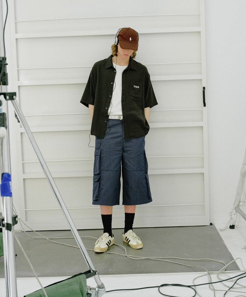 日系復古 工裝7分褲 - 男短褲/工作短褲 - 其他材質 藍色