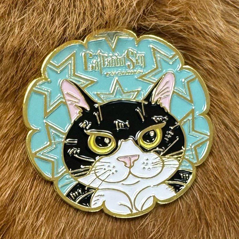 Metal badge Tuxedo cat - เข็มกลัด/พิน - ทองแดงทองเหลือง หลากหลายสี