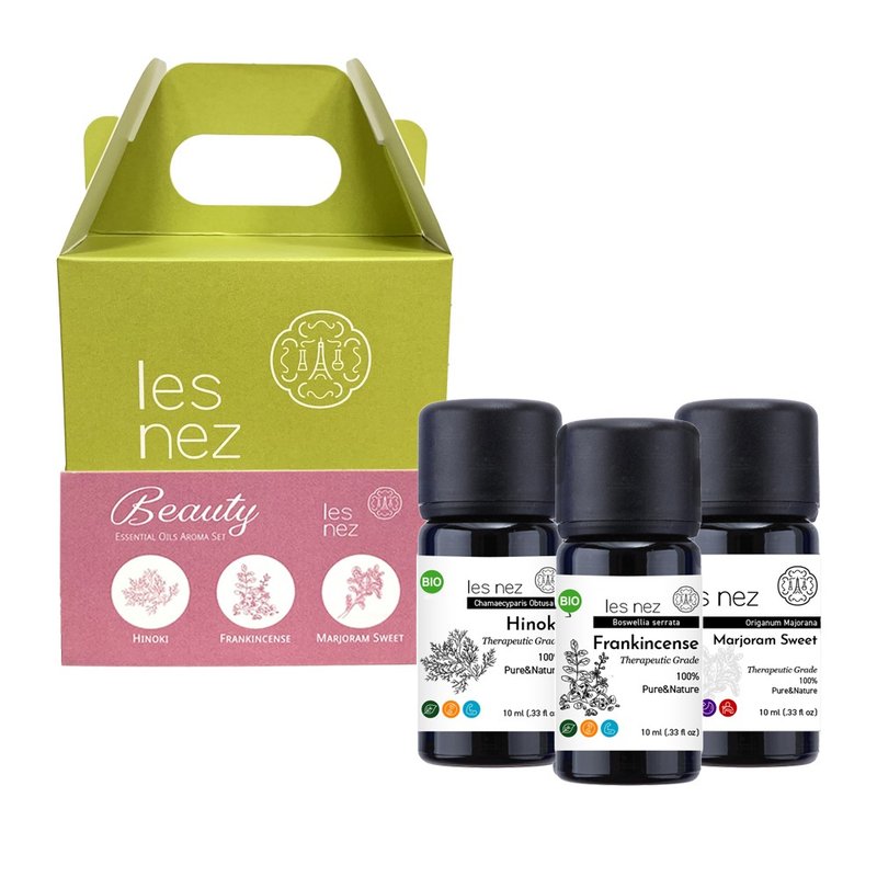 【Les nez 香鼻子】Beauty 全效修護 精油禮盒(贈櫸木香氛柱) - 香氛/精油/擴香 - 精油 黑色