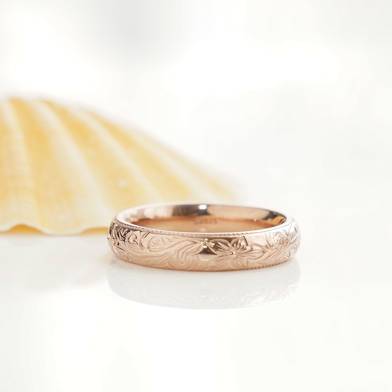 Hawaiian Jewelry / Wave Mile Ring / Pink-gold - แหวนทั่วไป - เงินแท้ สึชมพู