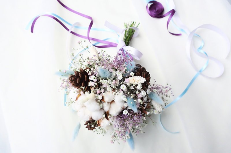 ° One Flower ° cotton cotton angel tears dried flower bouquet - Plants - Plants & Flowers Purple