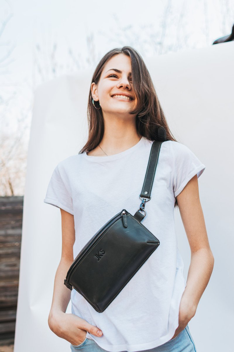 Leather Bag for Women Fanny Pack Personalized Gift for Bridesmaids Gifts - 手提包/手提袋 - 真皮 