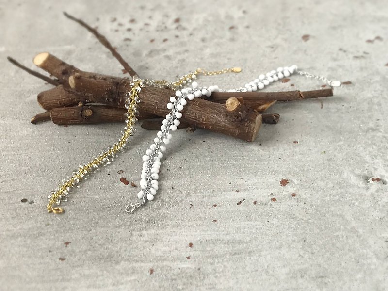 Spring Rain-Ice Drop Series Bracelet Gold and Silver - สร้อยข้อมือ - วัสดุอื่นๆ สีเงิน