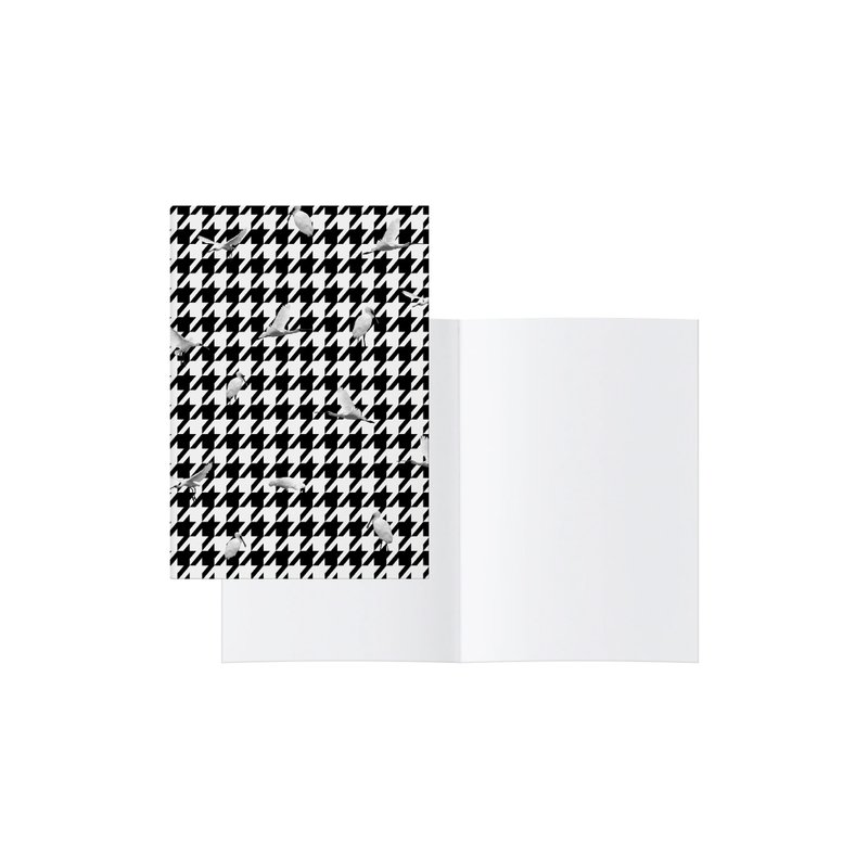 Houndstooth print A5 blank notebook - สมุดบันทึก/สมุดปฏิทิน - กระดาษ ขาว
