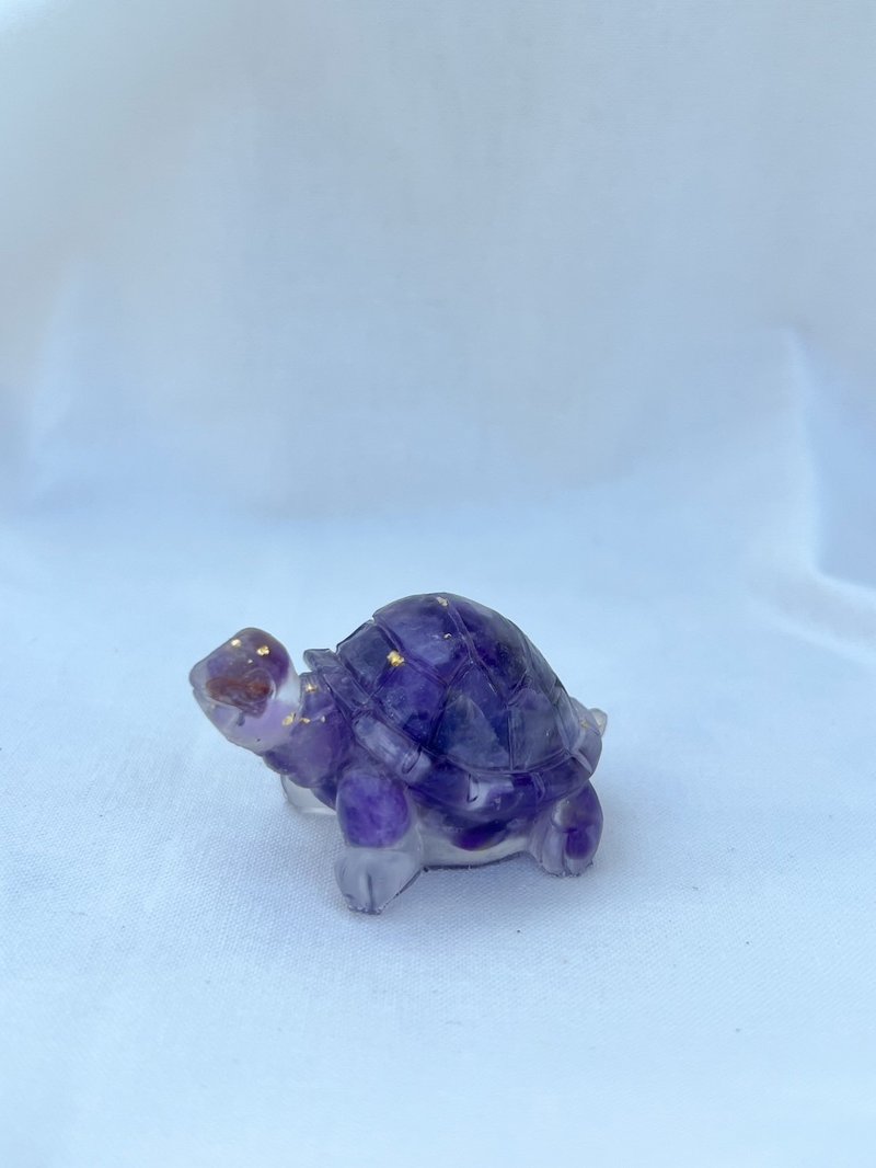 Crystal Ornaments [Little Turtle Amethyst] Good fortune for your career and wisdom - Items for Display - Crystal 