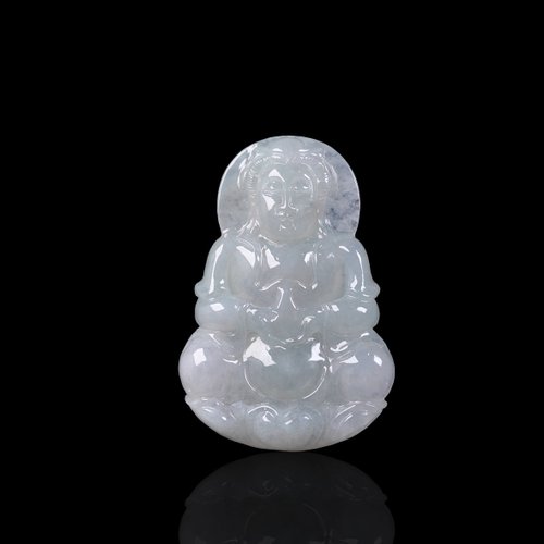 瓔珞珠寶盒 E.L.Jewelry Box 冰種白翡翡翠觀音菩薩項鍊 | 天然緬甸玉翡翠A貨 | 送禮