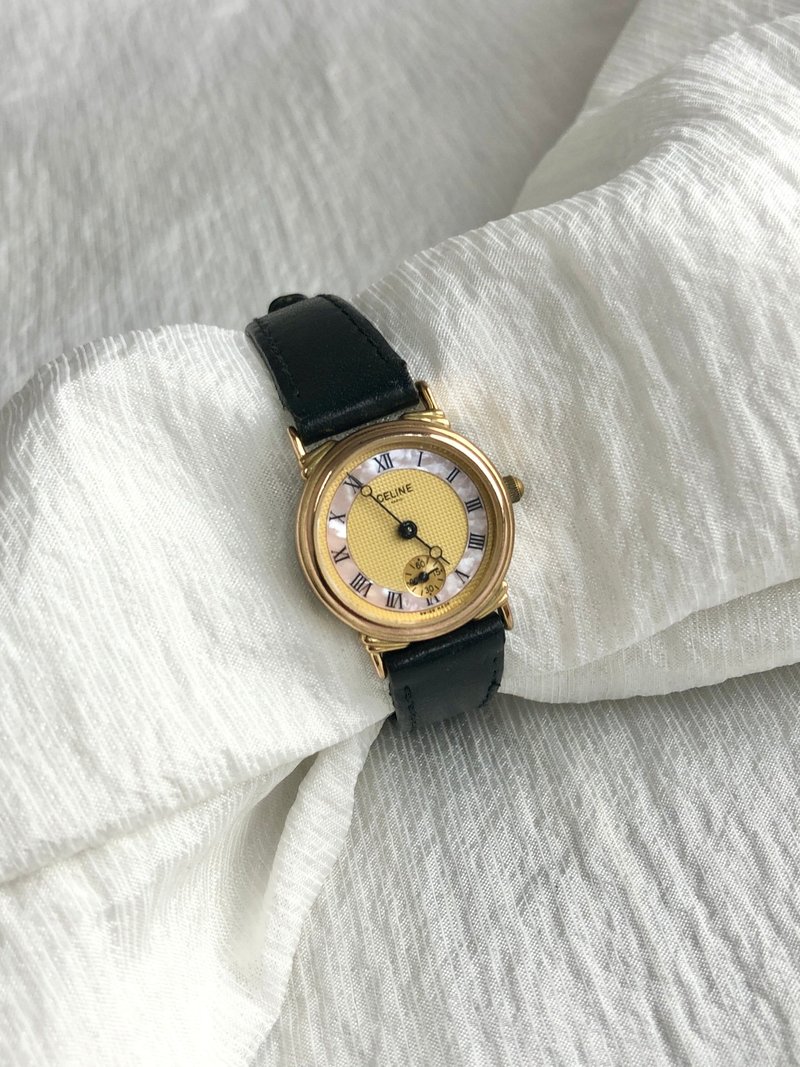 【 日本直送　名牌中古包 】CELINE セリーヌ 腕時計 ブラック クォーツ vintage ヴィンテージ オールド 2vpwku - 女錶 - 其他材質 黑色