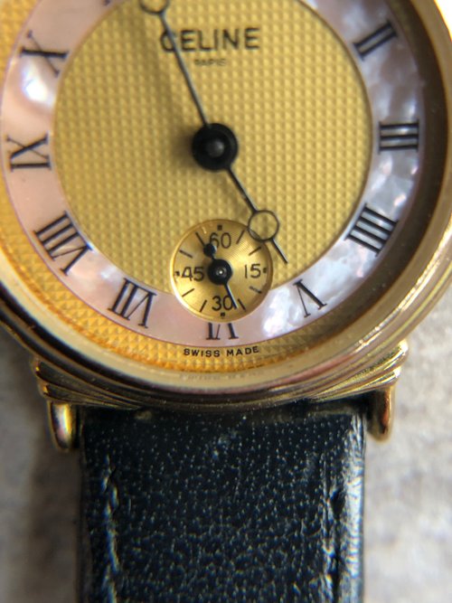 CELINE ブラック ヴィンテージ　腕時計 日本直送 名牌中古包 】CELINE セリーヌ 腕時計 ブラック