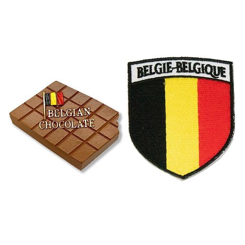 A-ONE 比利時巧克力留言板磁力貼+比利時盾牌袖標【2件組】特色3D磁鐵