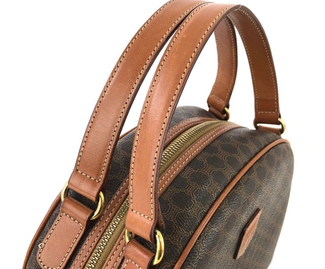 CELINE セリーヌ マカダムブラゾン ブラウン ドラム 筒型 ハンドバッグ STORES.jp（ストアーズドットジェーピー）の「CELINE セリーヌ