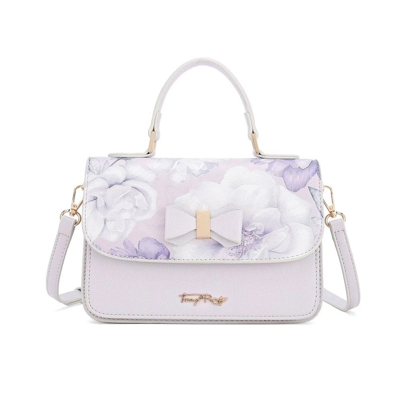 Fresh Print Bow Decorative Side Back Pocket - Messenger Bags & Sling Bags - Faux Leather Purple