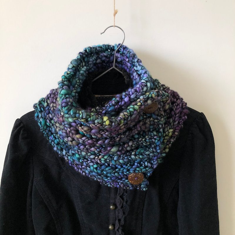 Xiao fabric warm whirring hand-woven Merino wool hand dyed short scarf neck Reims - ผ้าพันคอถัก - ขนแกะ หลากหลายสี