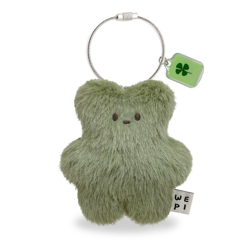 Mini wepi bear - greenery(10cm) /  handmade mini doll present key ring charm - 玩偶/公仔 - 其他材質 綠色